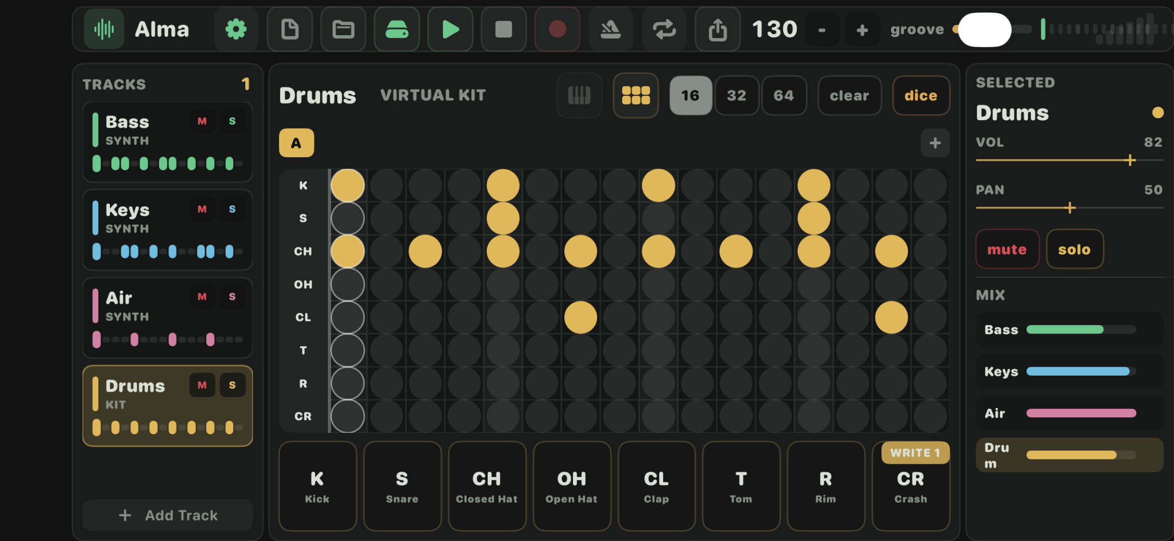 Alma DAW drum kit